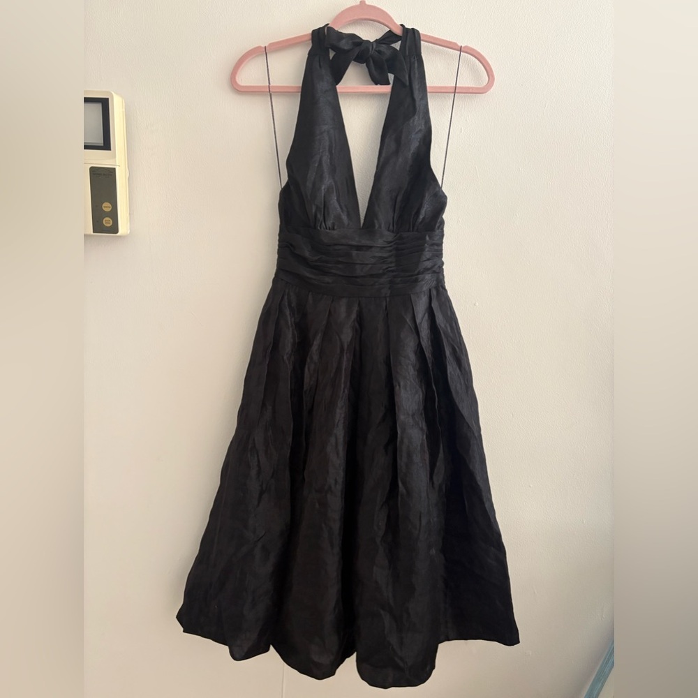 Adrianna Papell Black Strapless Midi Dress Size 4 – Elegant Evening & Cocktail
